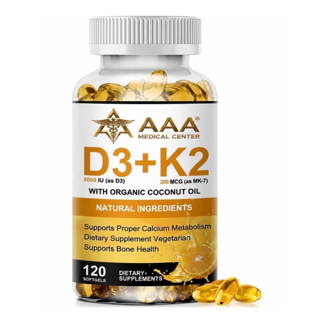 Vitamin D3 + K2 5000IU+200MCG
